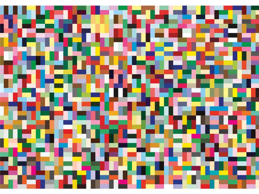 Rectangular fabric rug with optical pattern | Mini Tatami by Moooi