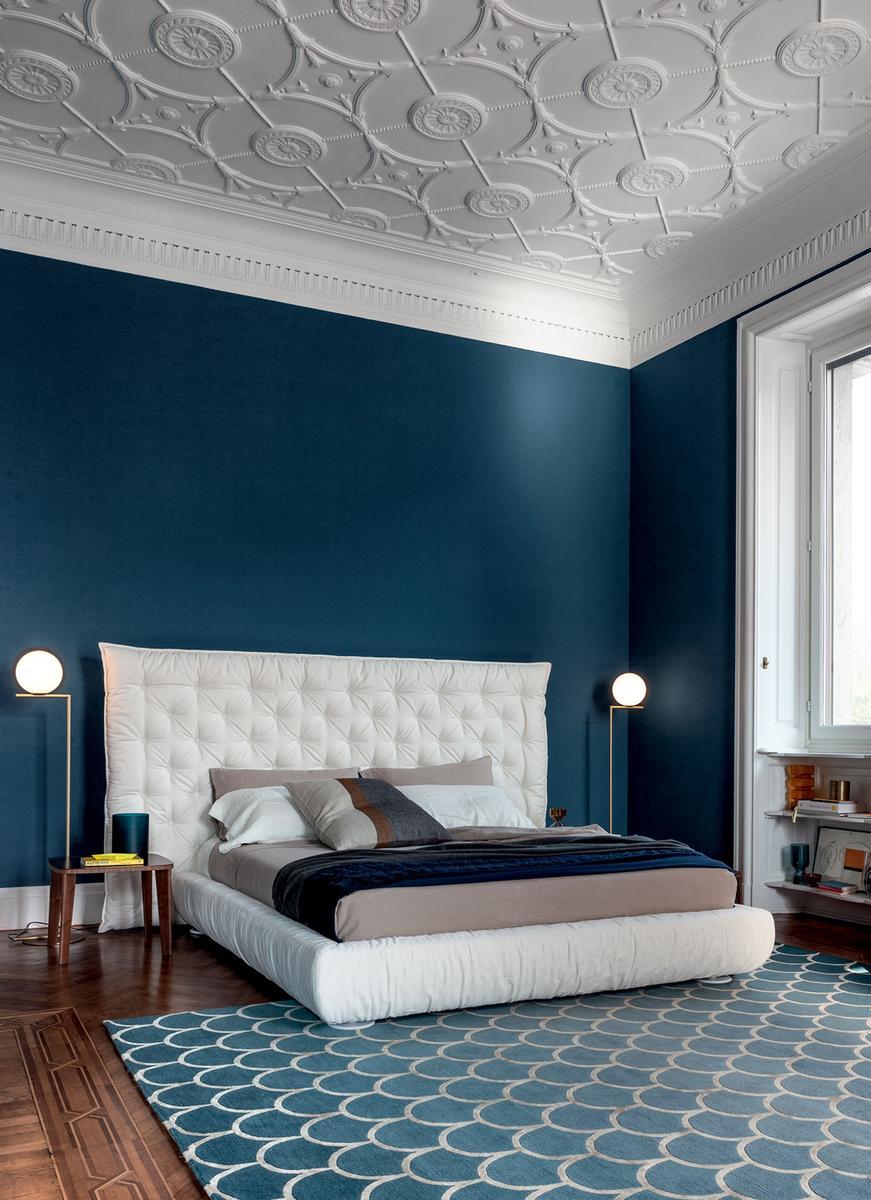 Double bed with upholstered headboard | Full Moon by Bonaldo