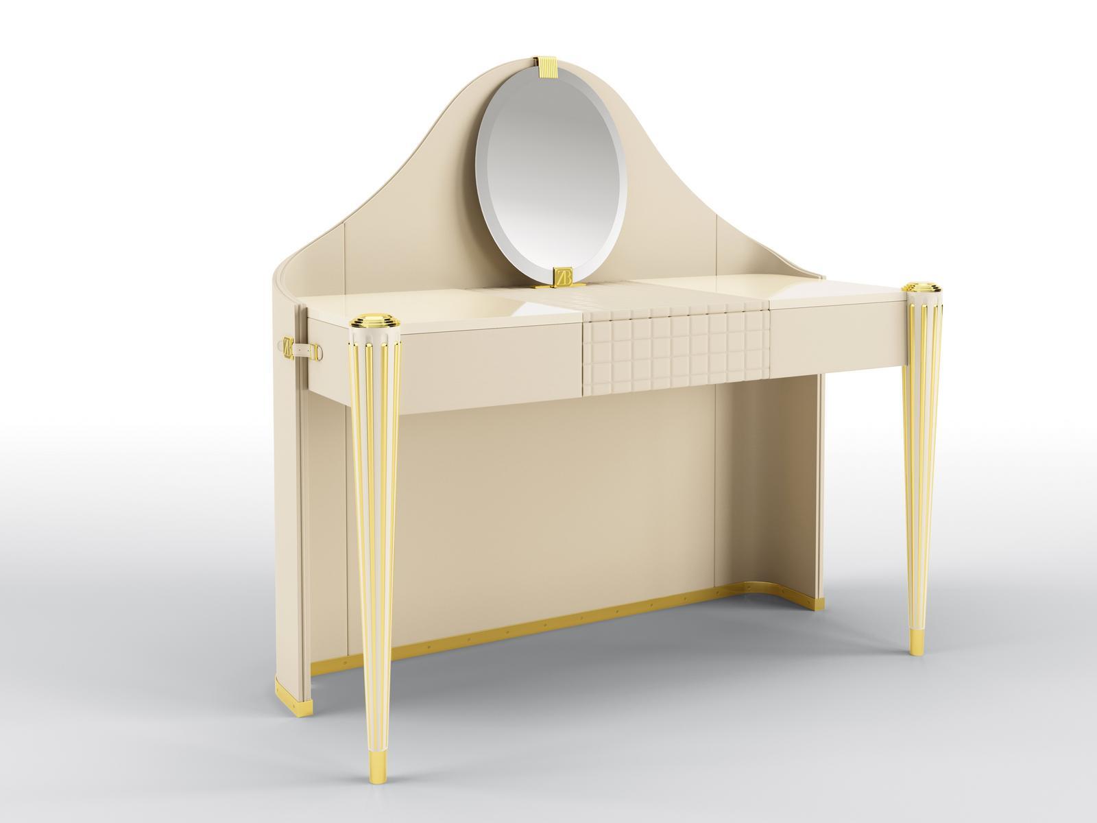 Dressing table covered in leather | Kimberly by Bruno Zampa