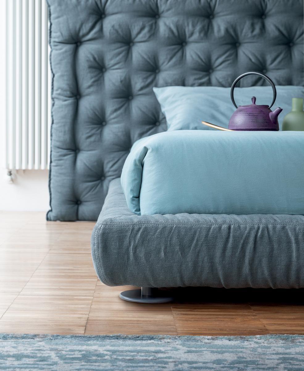 Double bed with upholstered headboard | Full Moon by Bonaldo