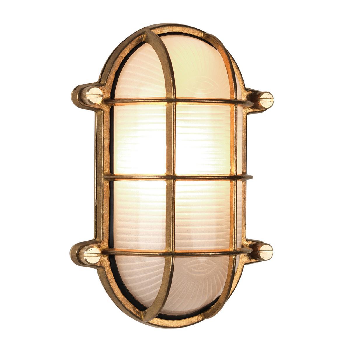 LED outdoor wall lamp in brass and glass | Thurso Oval by Astro lighting