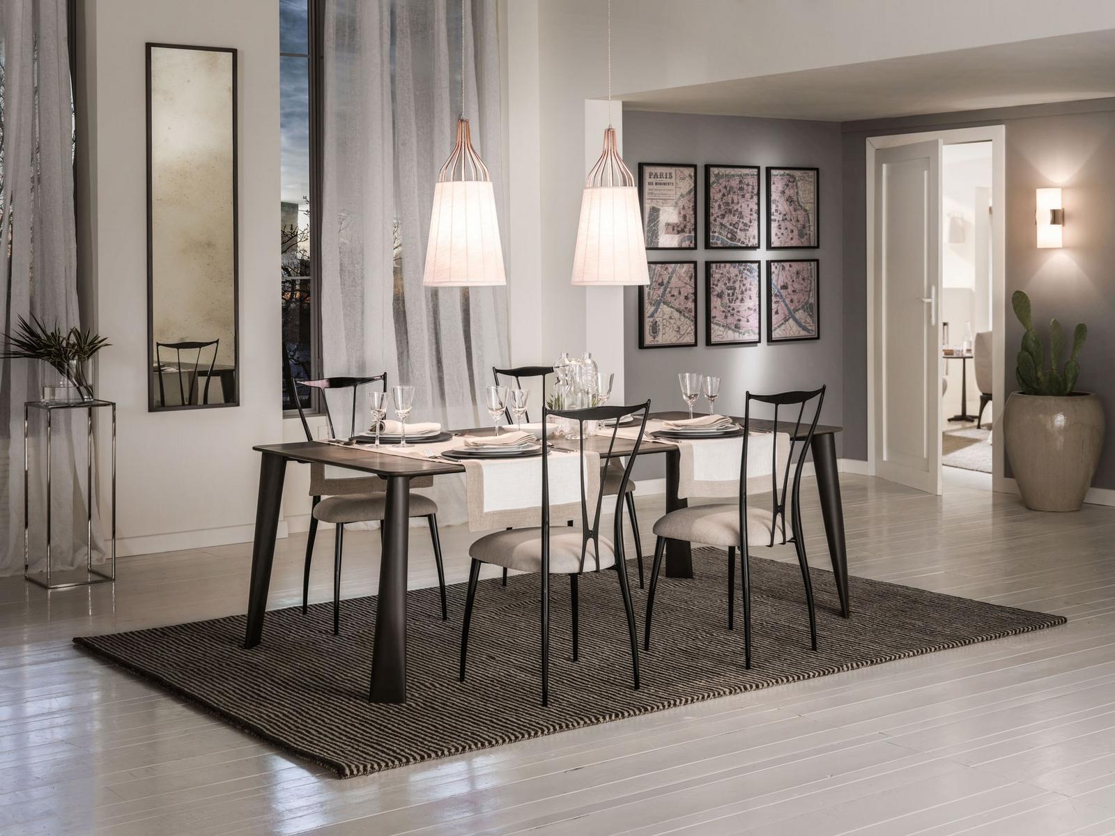 Iron chair with integrated cushion | Vilma by Cantori