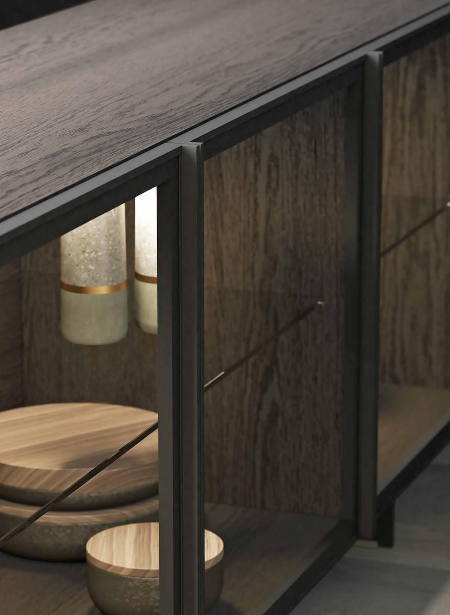Display cabinet with integrated lighting | Thelma by Olivieri