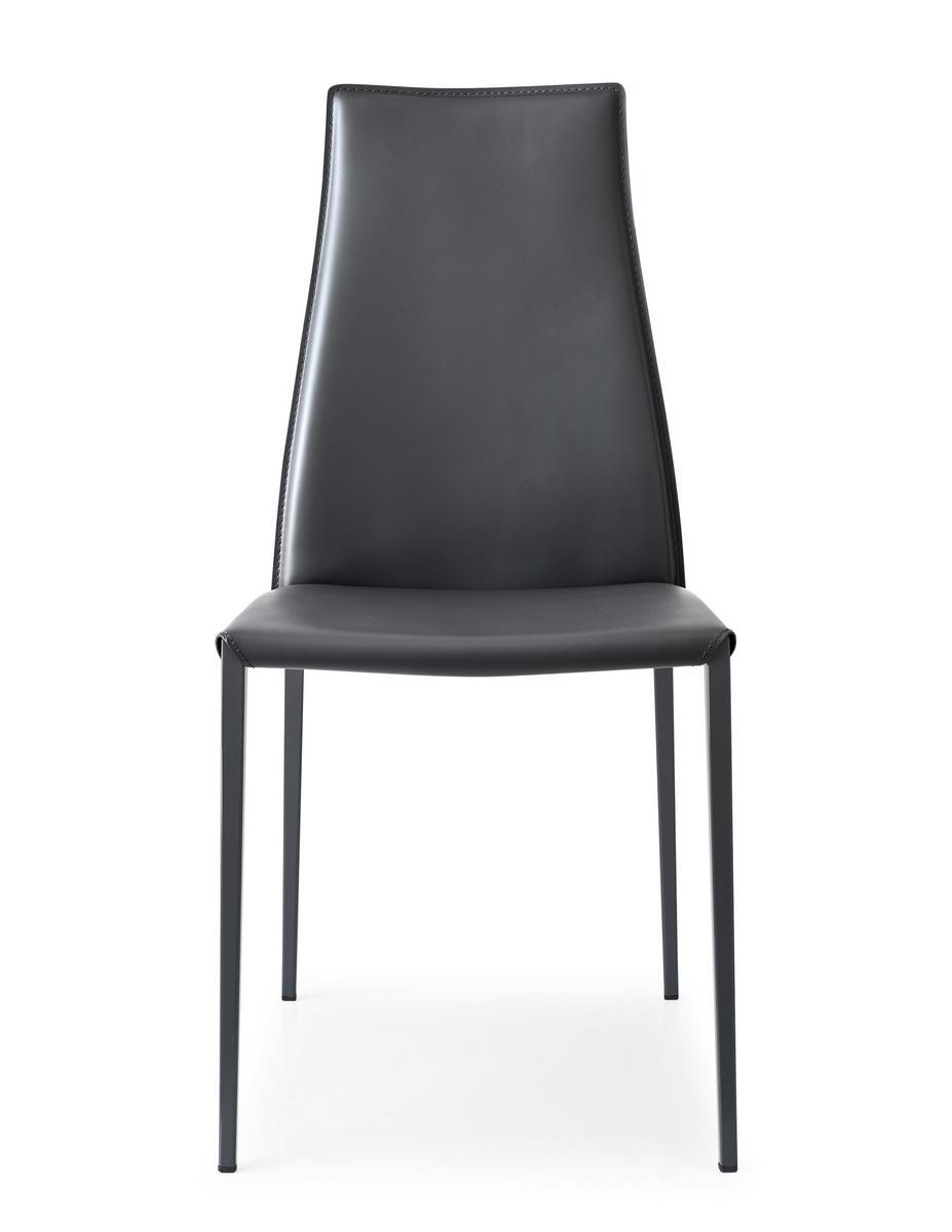 High-back bonded leather chair | Aida by Calligaris
