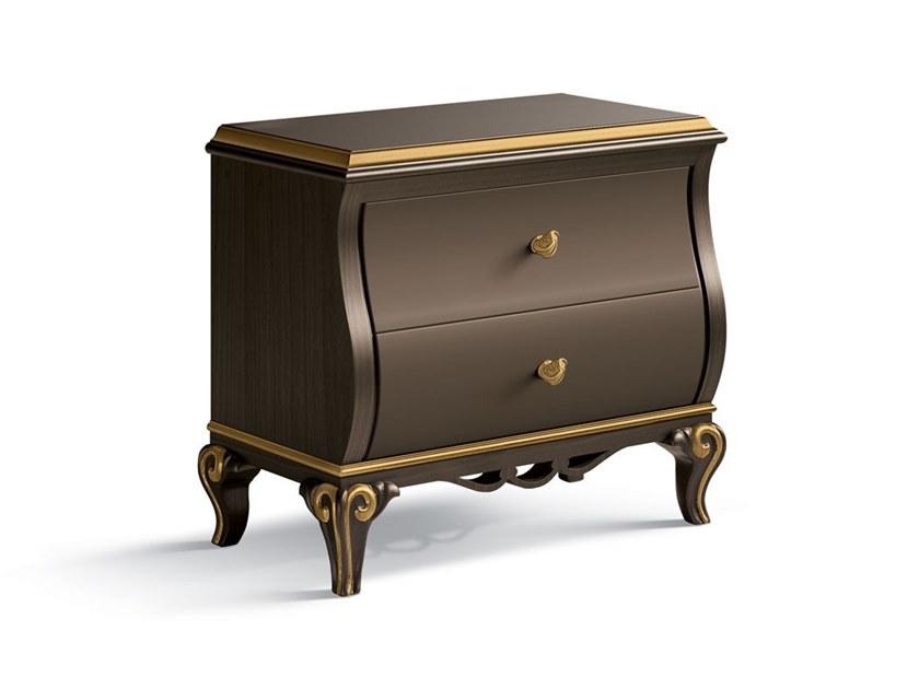 Rectangular wooden bedside table with drawers | 5072 by Carpanese home