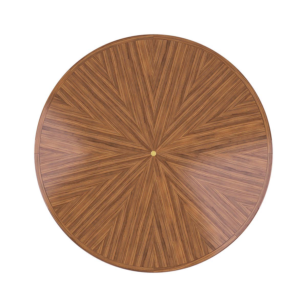 Round walnut table with Lazy Susan | Petrus by Bruno Zampa