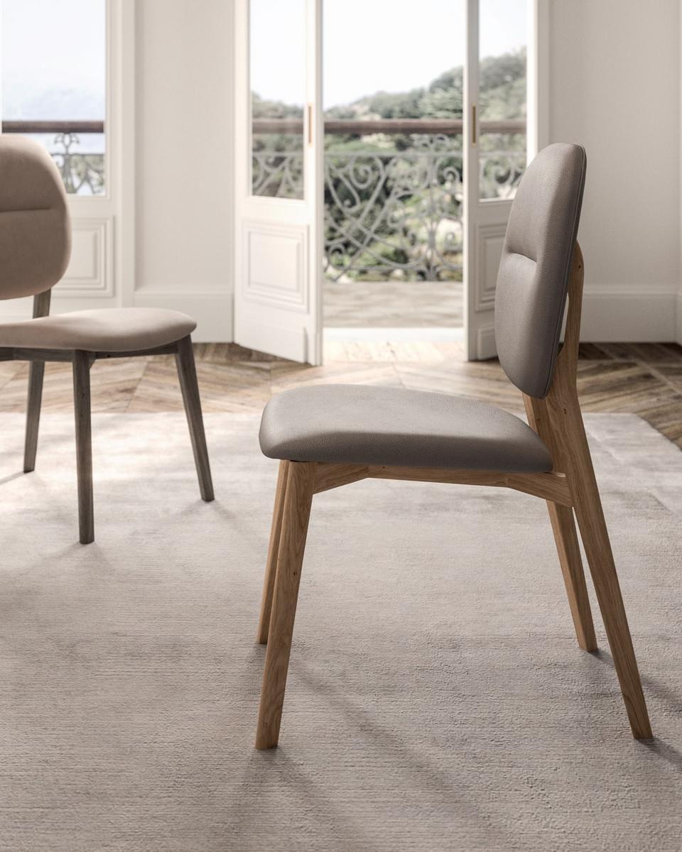Open back leather chair | Giotto by Ozzio Italia