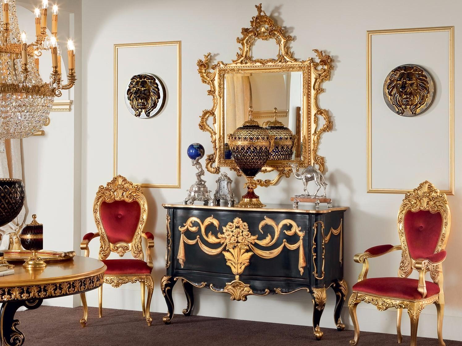 Baroque wall-mounted framed rectangular mirror | 13671 by Modenese Gastone