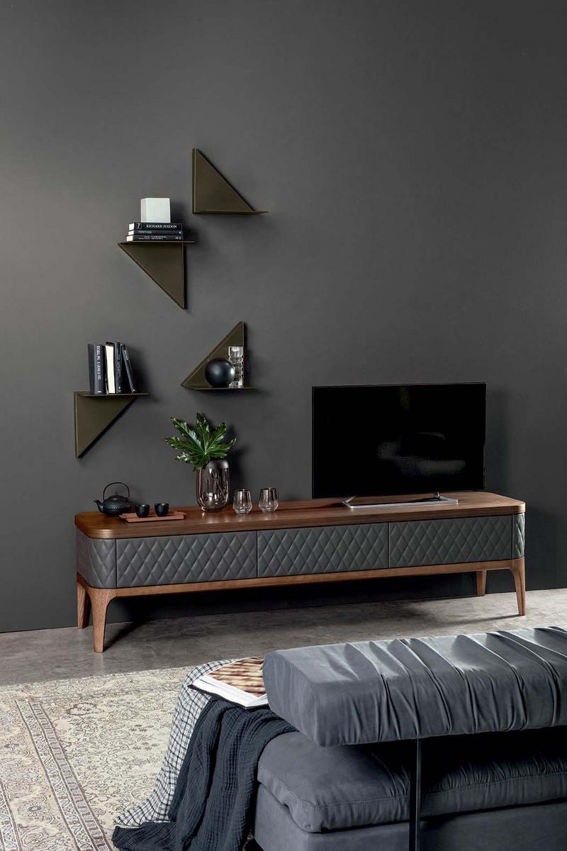 Wooden TV cabinet with flap doors | Tiffany by Tonin Casa