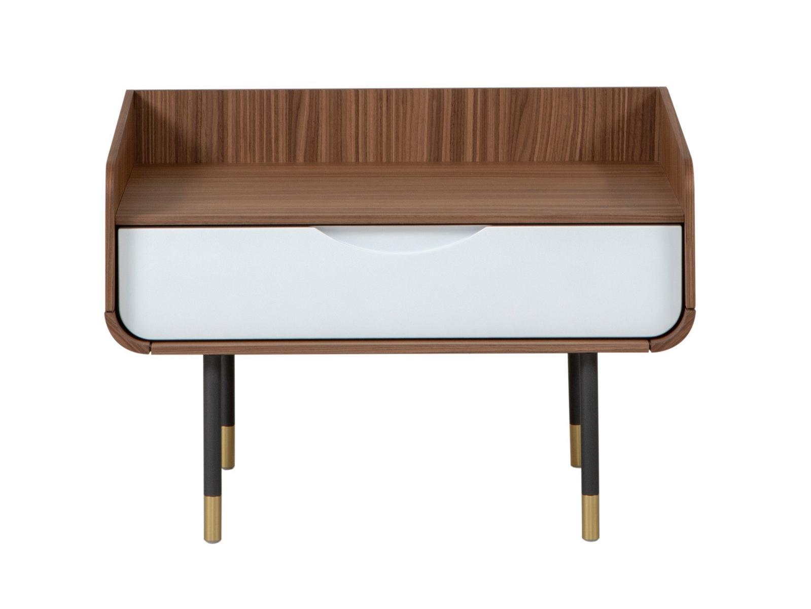 Rectangular walnut bedside table with drawers | Opera by Tonin Casa