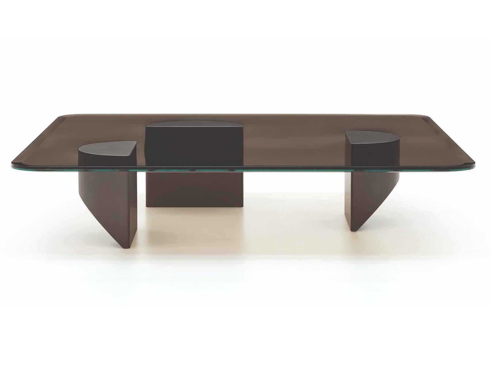 Low square glass coffee table | Wedge by Minotti