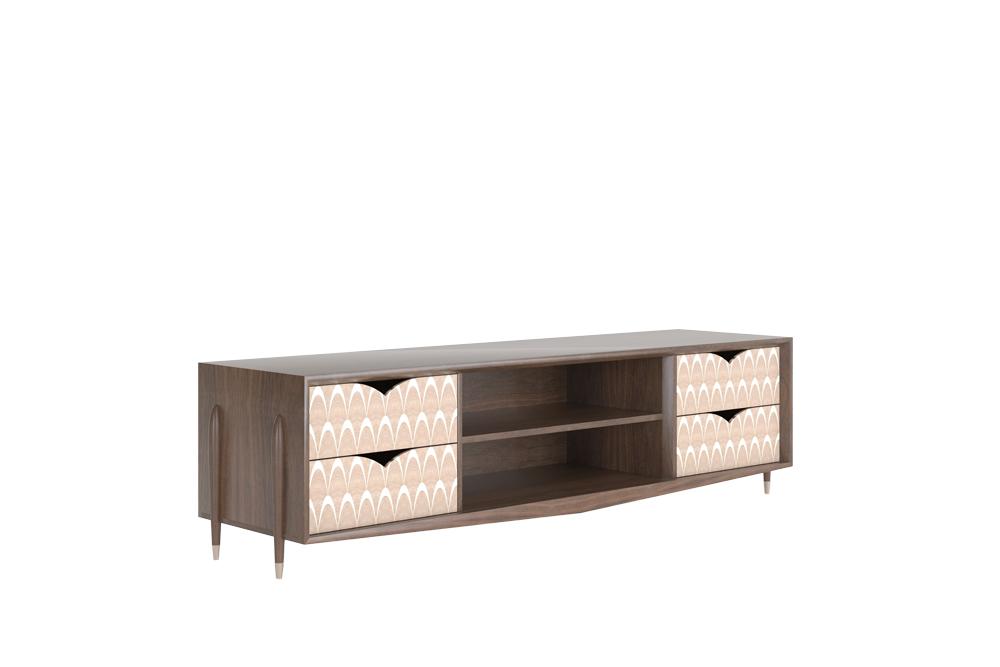 Wood veneer TV cabinet with drawers | Peacock by Mantellassi 1926