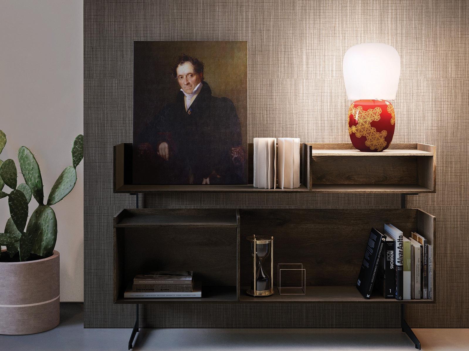 Ceramic and opal glass table lamp | Hive by Kundalini