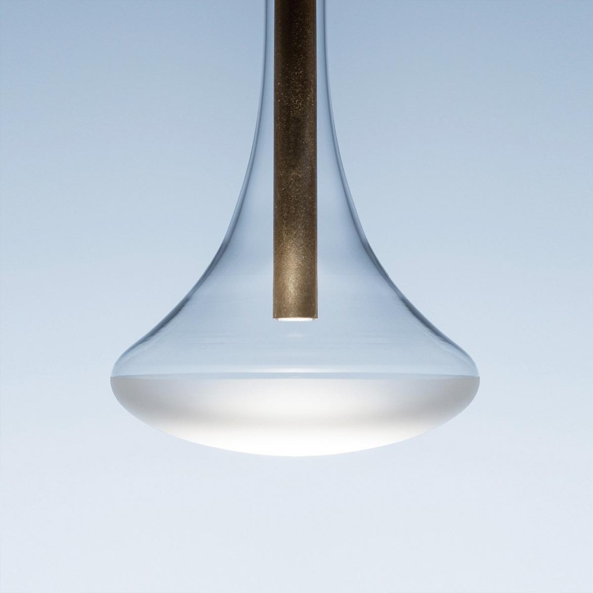 LED glass and metal pendant lamp | Cathode by Davide Groppi