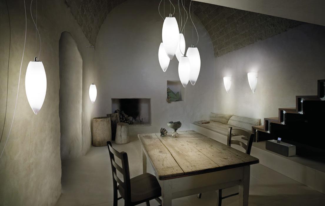 Murano glass pendant lamp | Baco Sp 5 by Vistosi