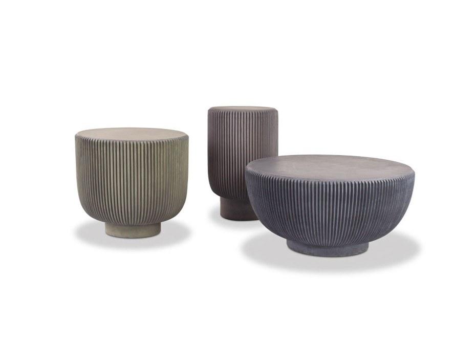 Round cement coffee table | Juno by Baxter