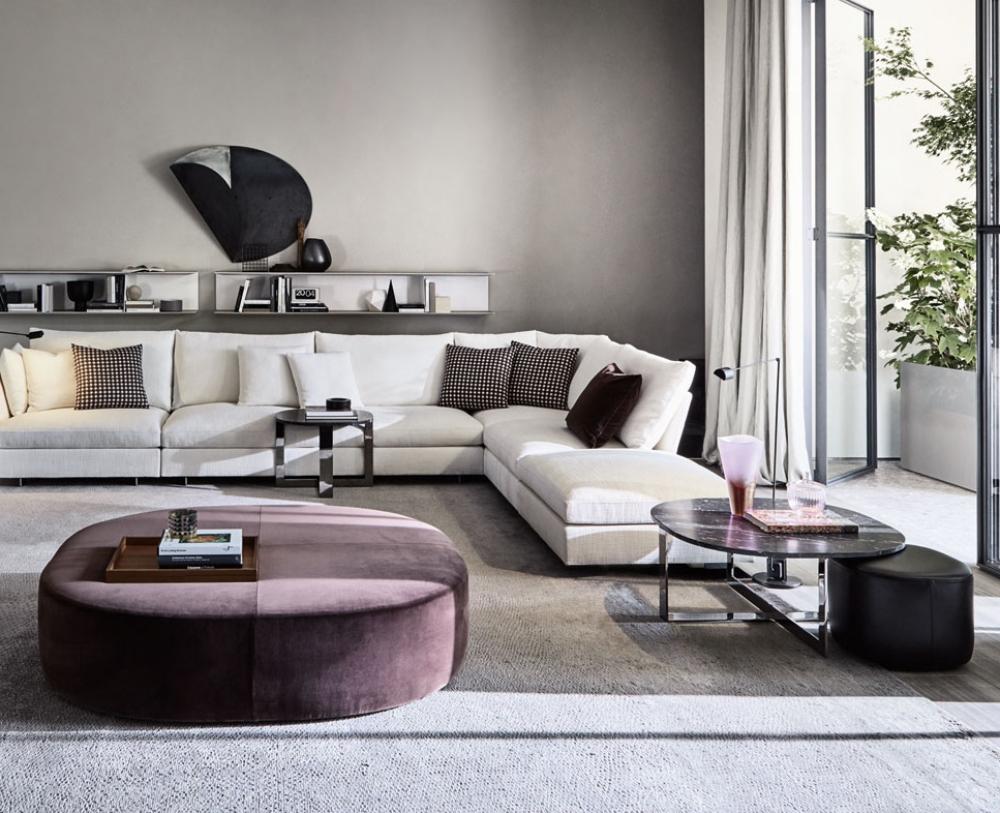 Oval stone coffee table | Domino Next by Molteni