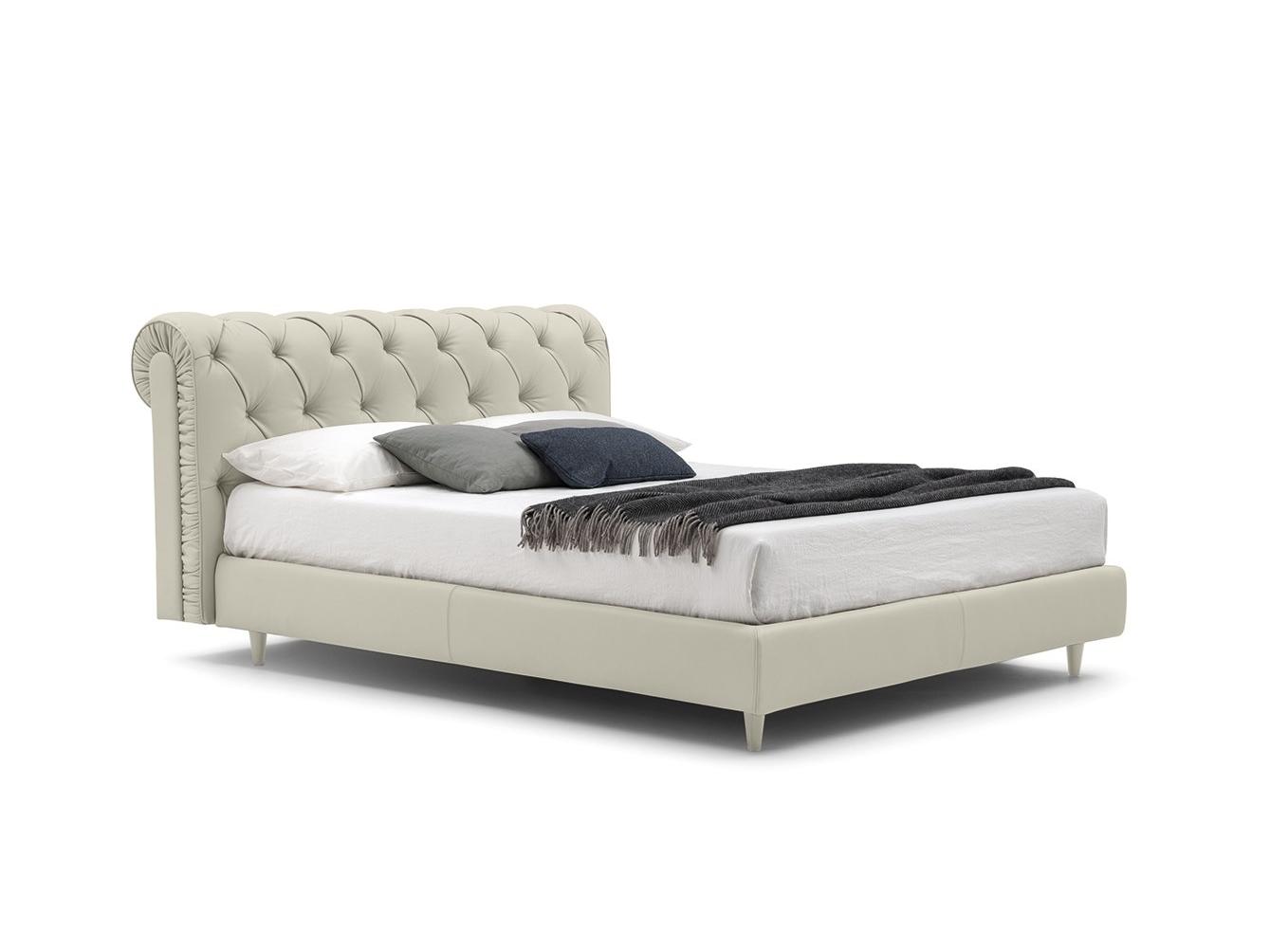 Double bed with tufted headboard | Exige by Bolzan letti
