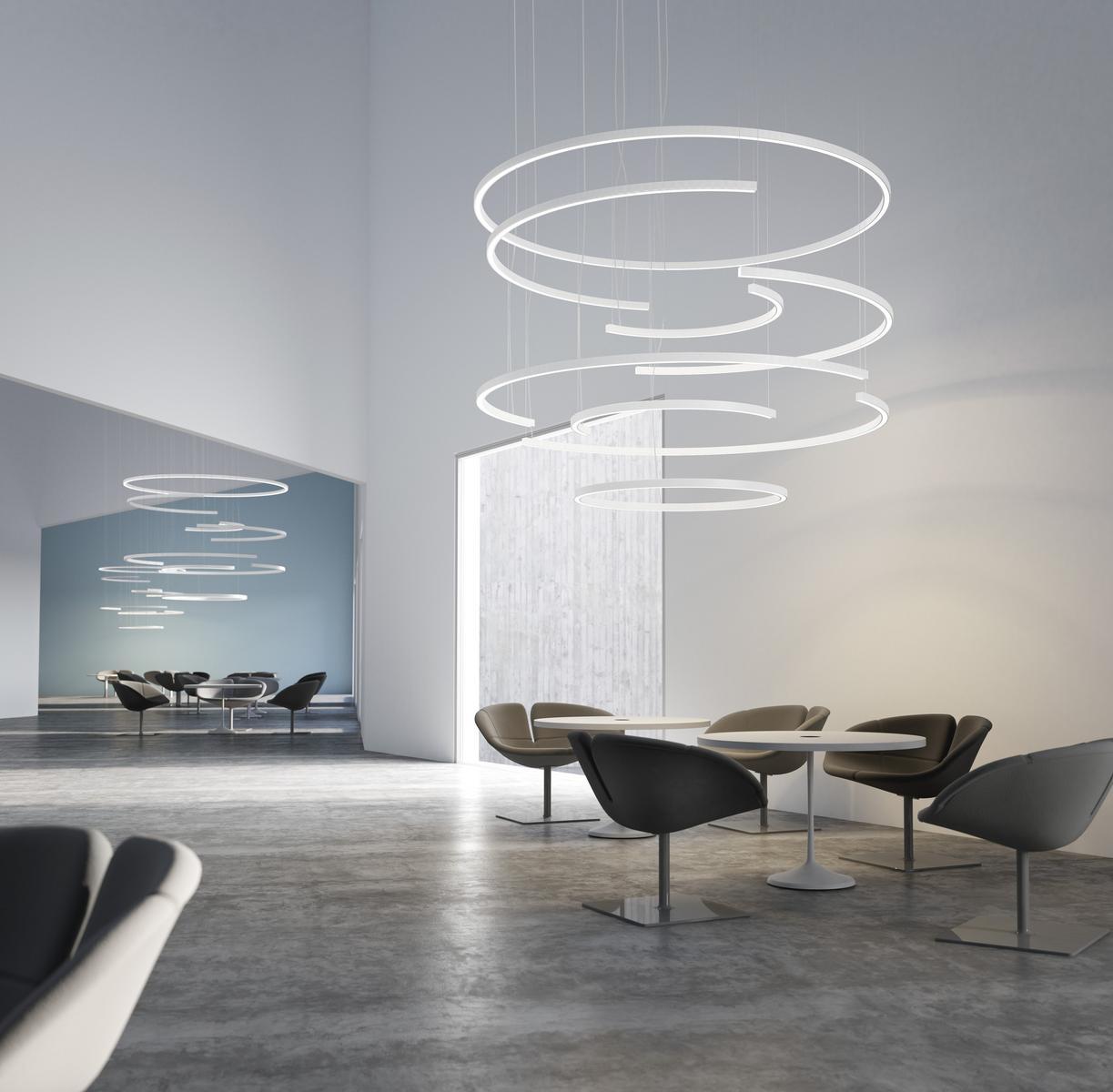 LED extruded aluminium pendant lamp | Brooklyn Round by Panzeri