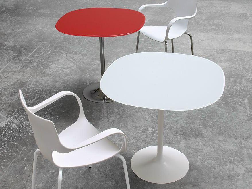 Round glass high table | Flute by Sovet