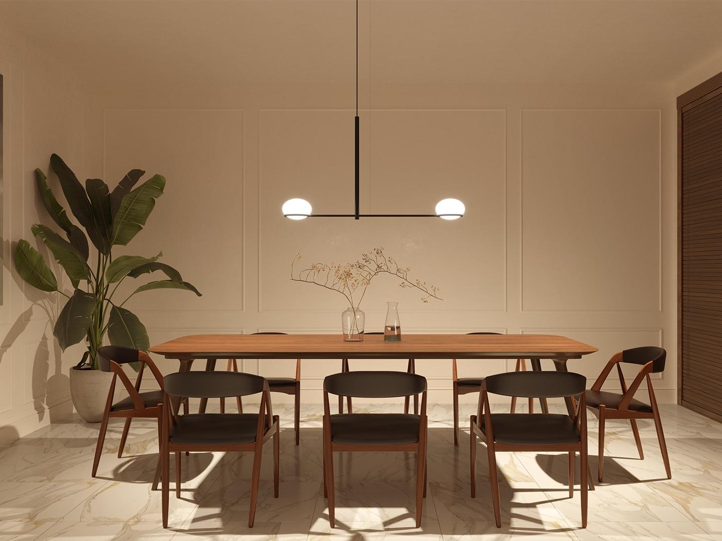 Contemporary style direct-indirect light metal pendant lamp | Coco Double by Leds C4