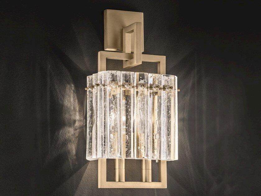 Metal and glass wall lamp | Crek A2 by Masiero