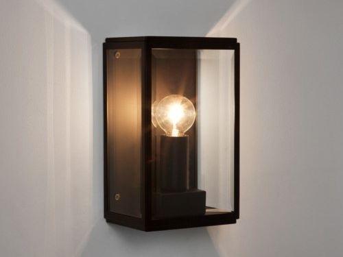Glass and steel outdoor wall lamp | Homefield 130 by Astro lighting