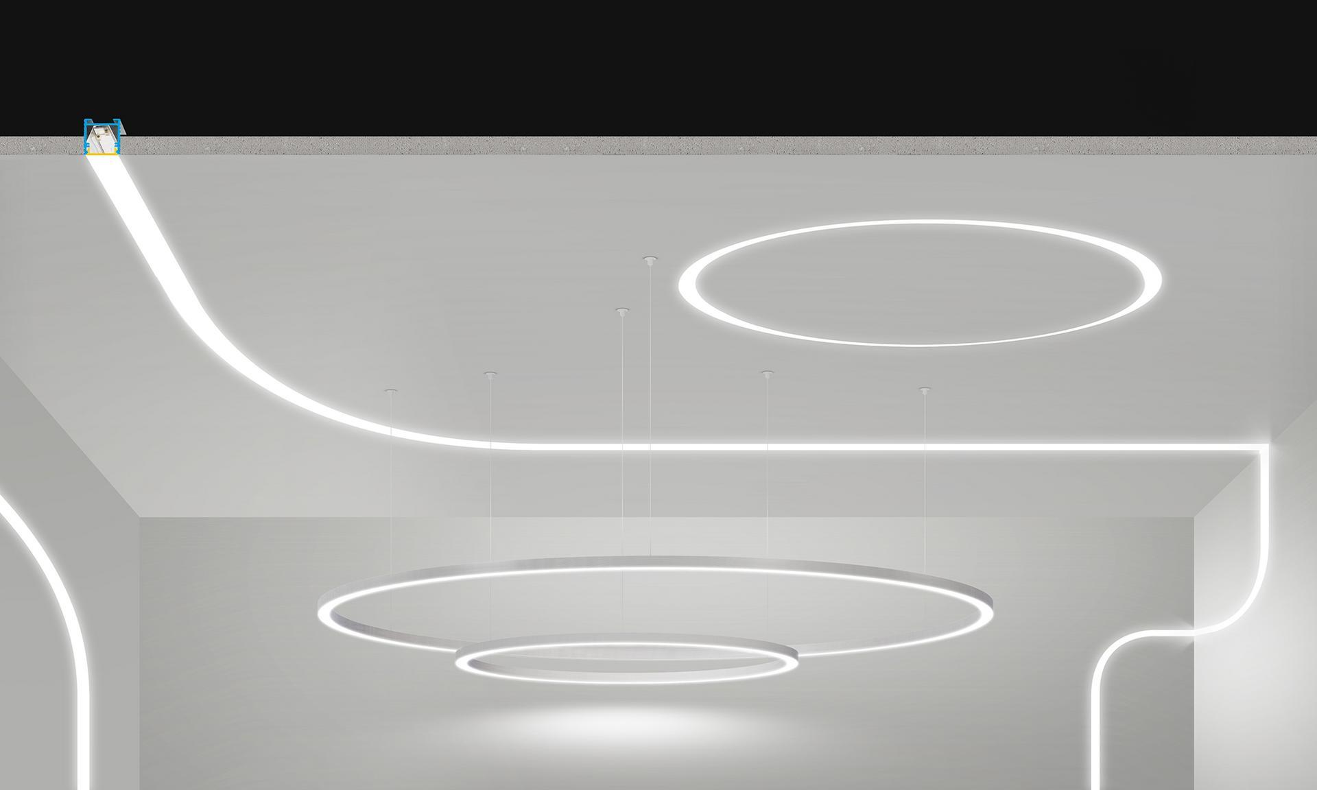 LED extruded aluminium pendant lamp | Brooklyn Round by Panzeri