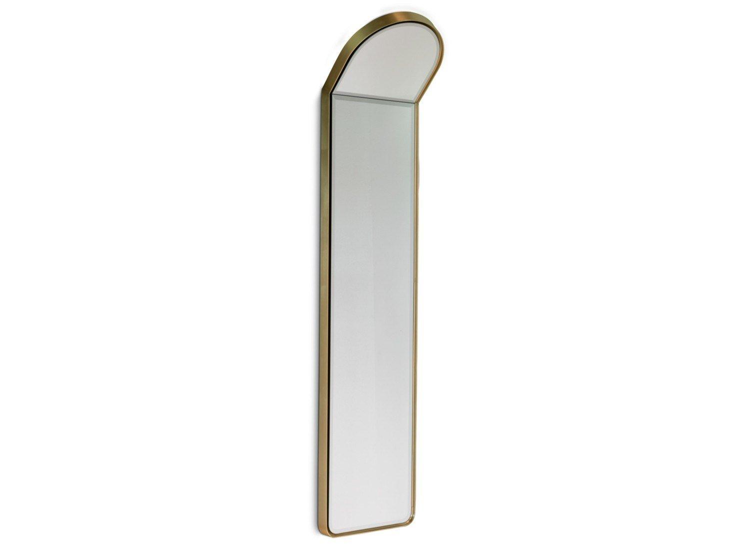 Wall-mounted brass mirror with integrated lighting | Stardust by Baxter