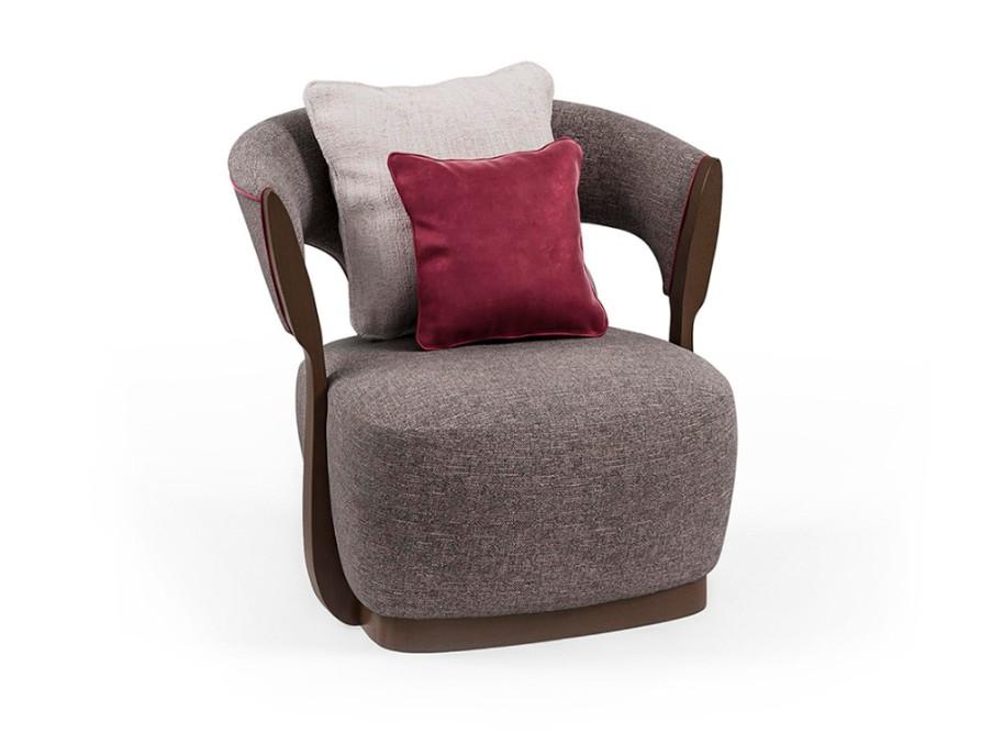 Fabric armchair with armrests | Pr.696 by Stella del Mobile