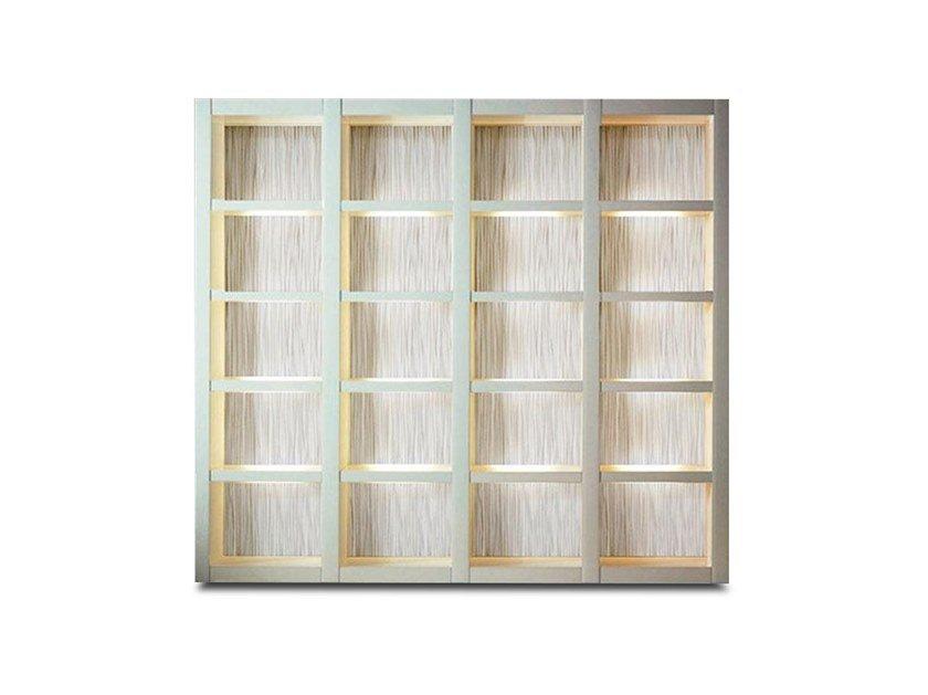 Wooden bookcase with built-in lights | Dune by Reflex