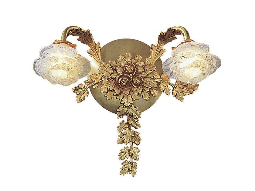 French Gold wall light with glasses | Rose 701/a2 by Possoni Illuminazione
