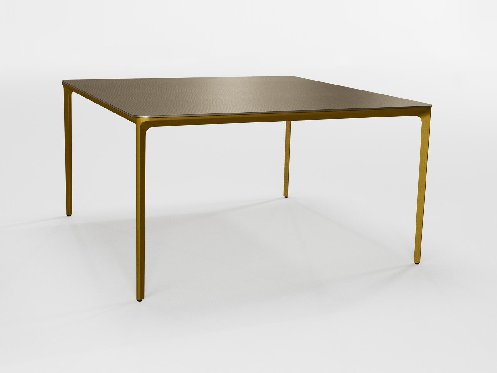 Square glass and aluminium table | Slim Square by Sovet