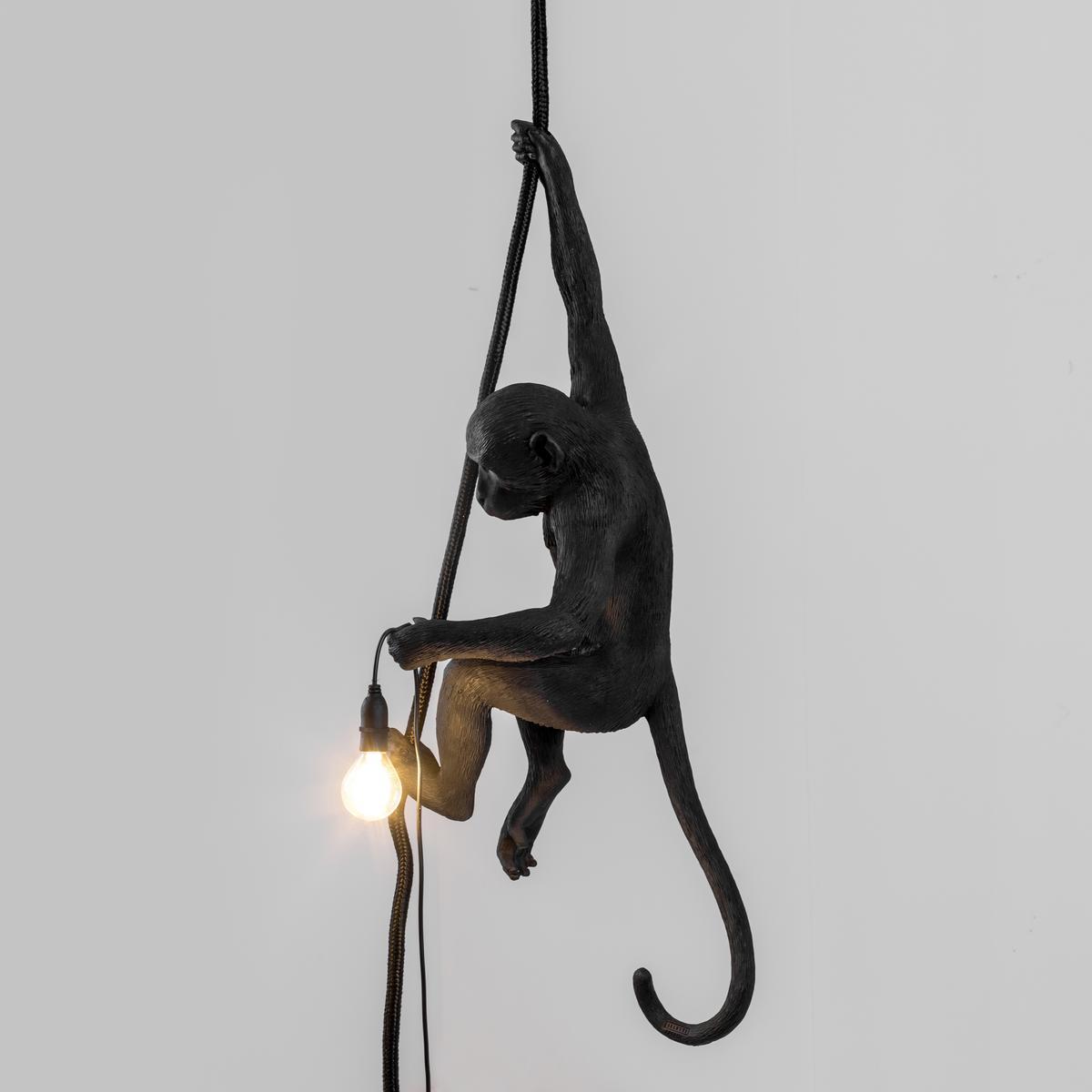 LED resin pendant lamp | The Monkey Lamp Black Ceiling by Seletti