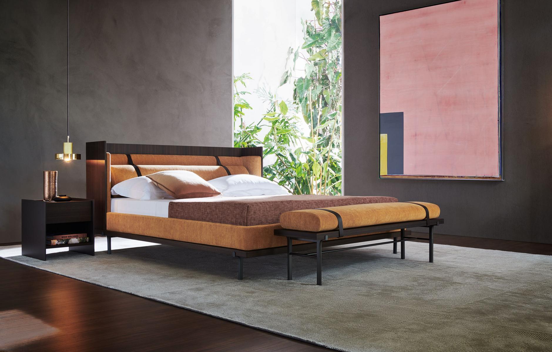 Double bed with upholstered headboard | Twelve A.m. by Molteni