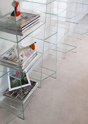 Freestanding modular glass bookcase | Delphi H. 190 by Sovet