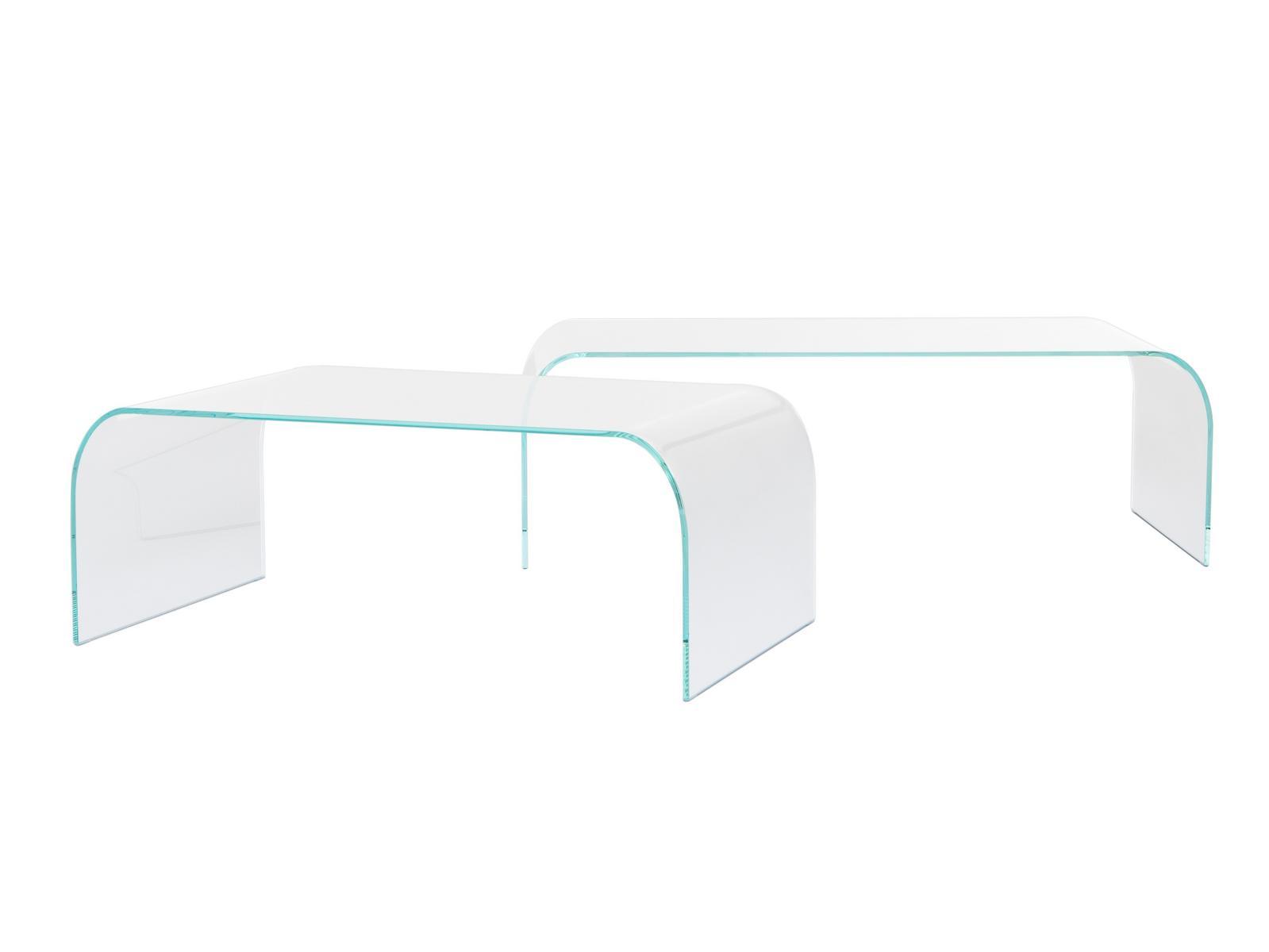 Low rectangular glass coffee table | Classic by Tonin Casa