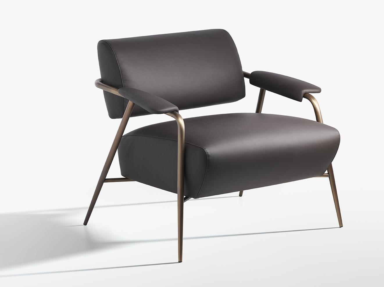 Leather armchair with armrests | Stay by Potocco