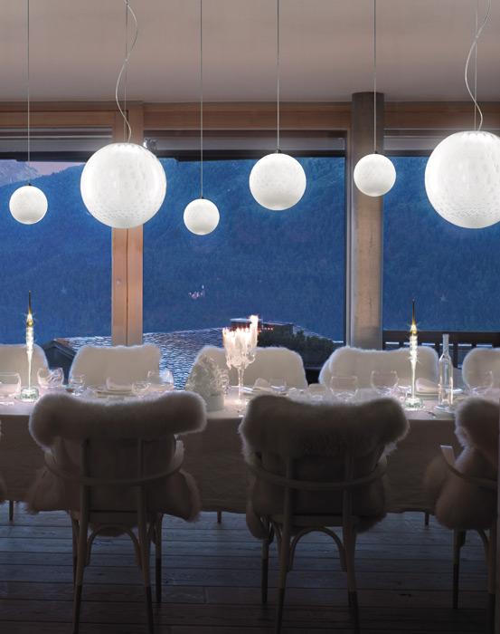 Glass pendant lamp | Bolle Sp by Vistosi