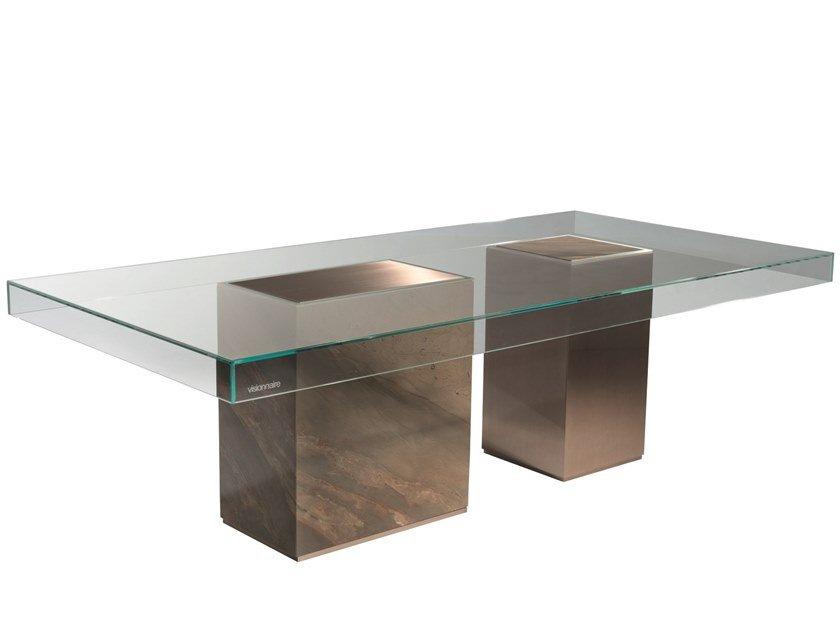 Rectangular glass dining table | Marty by Visionnair