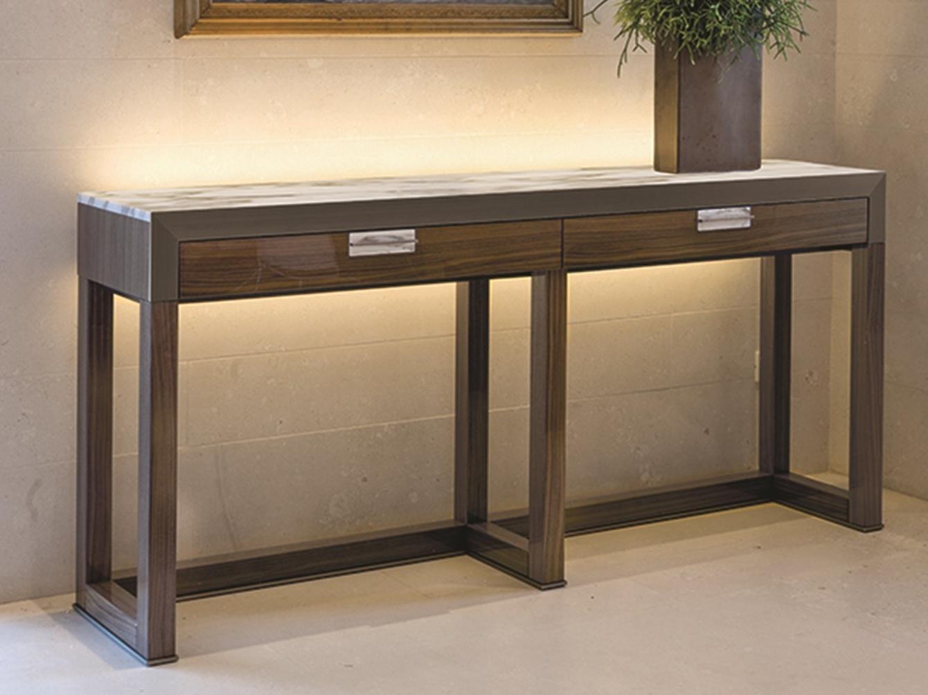 Rectangular veneer console with drawers | Orwell by Longhi