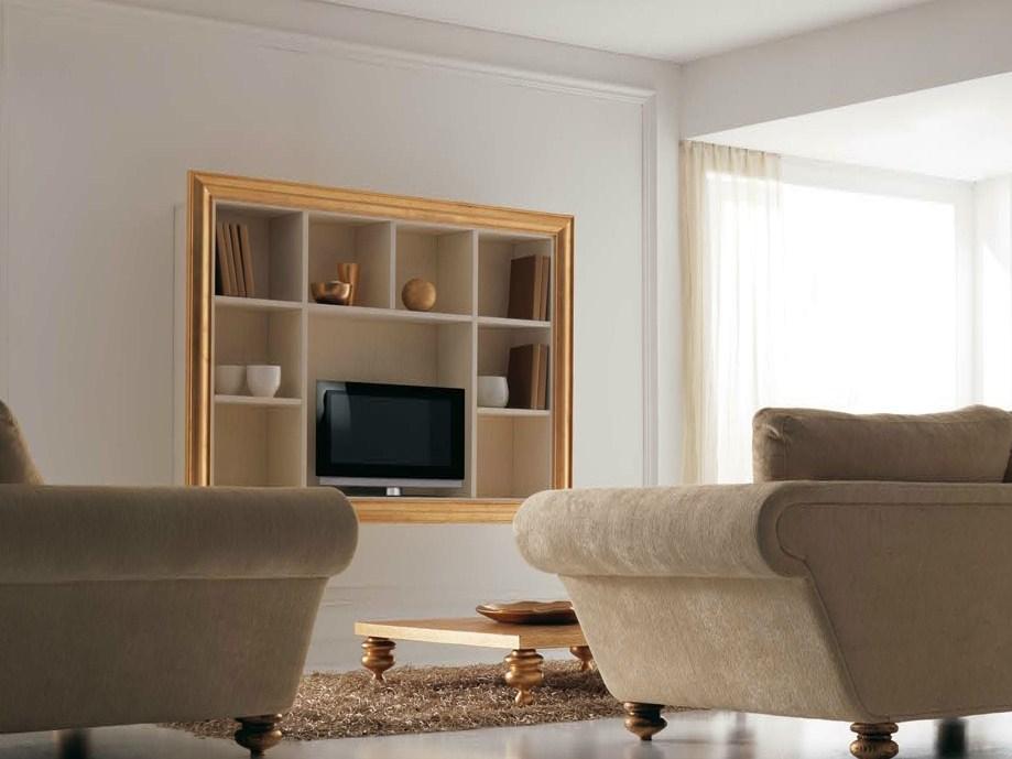 Wooden TV cabinet with shelves | Zoe by Corte Zari