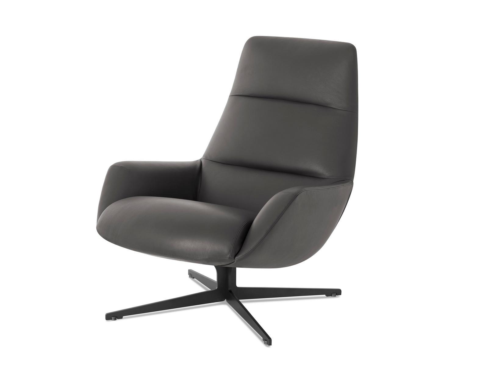 Bergere armchair with 4-spoke base with armrests | Lady Jane by Lema