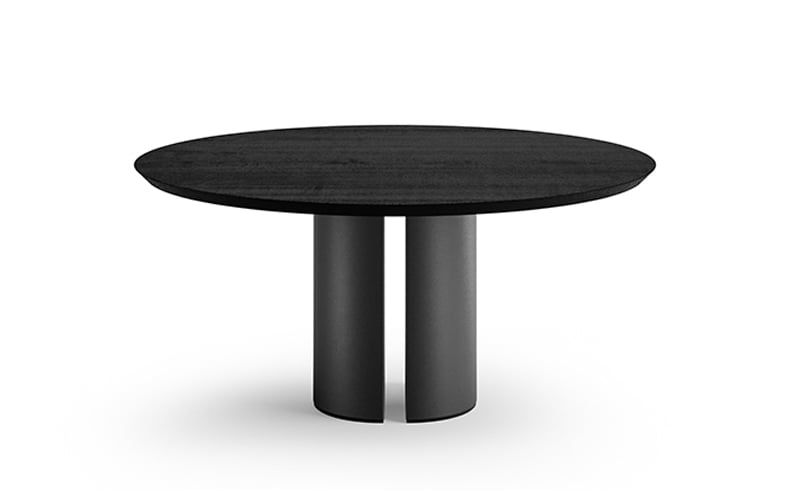 Round veneer table | Dora wood by Eforma