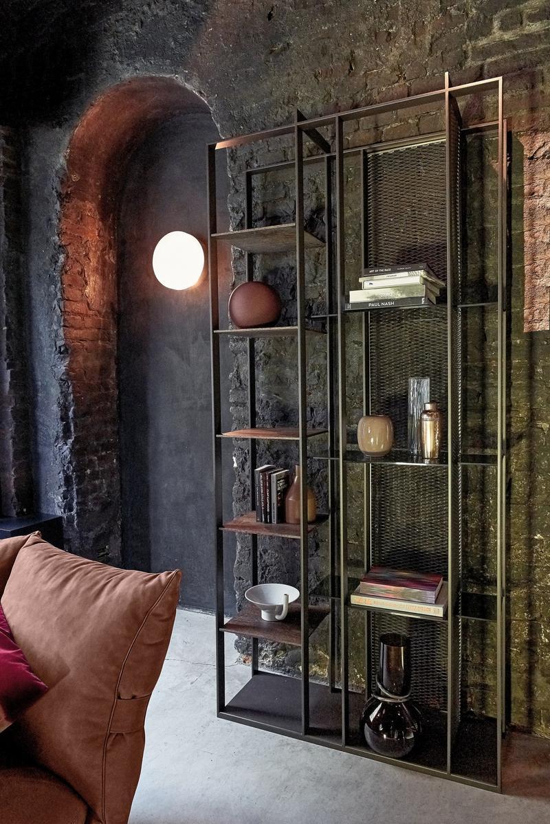 Double-sided wooden and metal bookcase | Electra by Arketipo