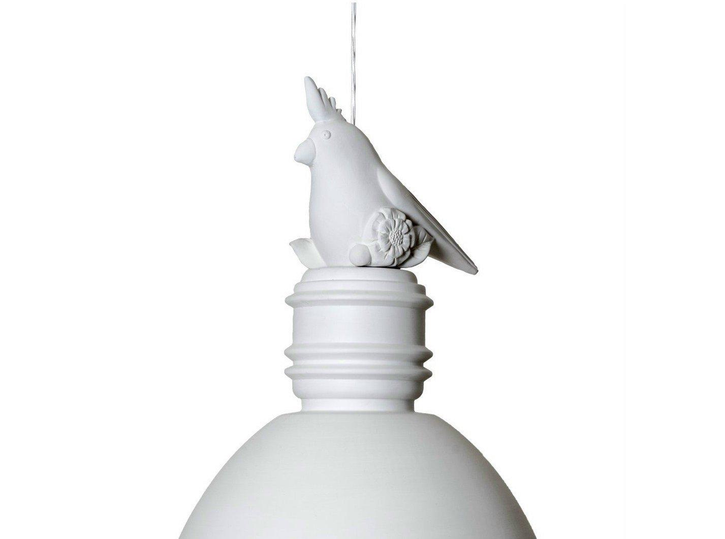 White-paste decoration for pendant lamp little parrot shaped | Maio by Karman