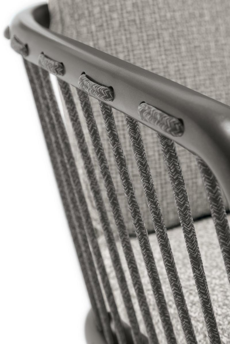 Upholstered aluminium garden chair with armrests | 232 Yoko by Rolf Benz