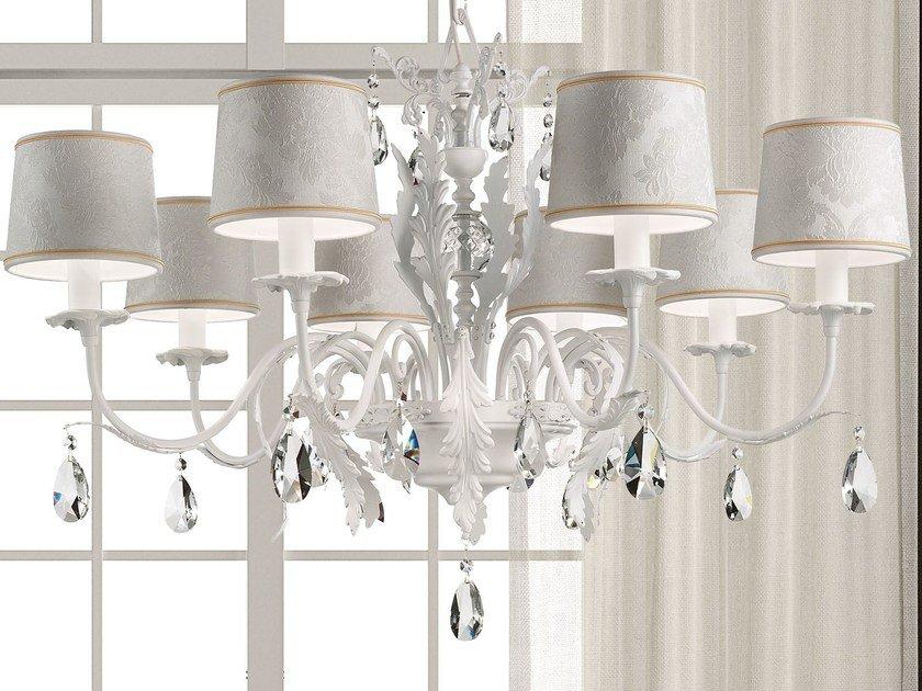 Direct light metal chandelier with crystals | Acantia 8 by Masiero