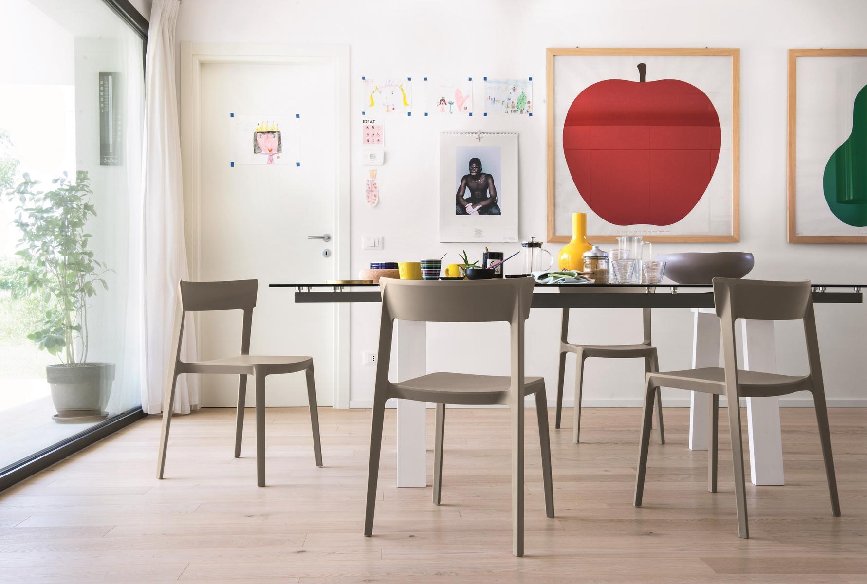 Extending rectangular wood and glass table | Levante by Calligaris