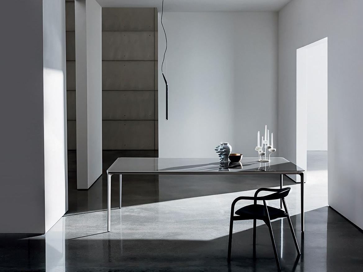 Rectangular glass and aluminium table | Slim Rectangular by Sovet